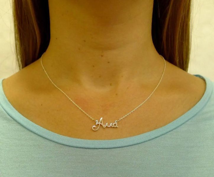Серебряное колье с именем Алла / цепочка с именем Алла / серебряная подвеска с именем Алла VL-09122 фото