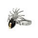 Серебряное кольцо Паучок с золотой вставкой и черным фианитом 090к - 15.5 090к фото 1