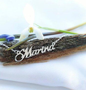 Срібне кольє з ім'ям Marina, срібна підвіска з ім'ям Marina, срібне ім'я Marina VL-4/251 фото