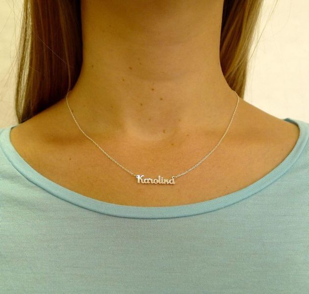 Срібне кольє з ім'ям Karolina / ланцюжок з ім'ям Karolina / срібна підвіска з ім'ям Karolina VL-4/196 фото