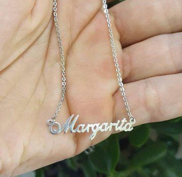 Серебряное колье с именем Margarita, серебряная подвеска с именем Margarita, серебряное имя Margarita VL-48 фото