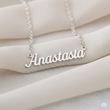 Срібне кольє з ім'ям Anastasia / срібна іменна підвіска Anastasia VL-09126 фото