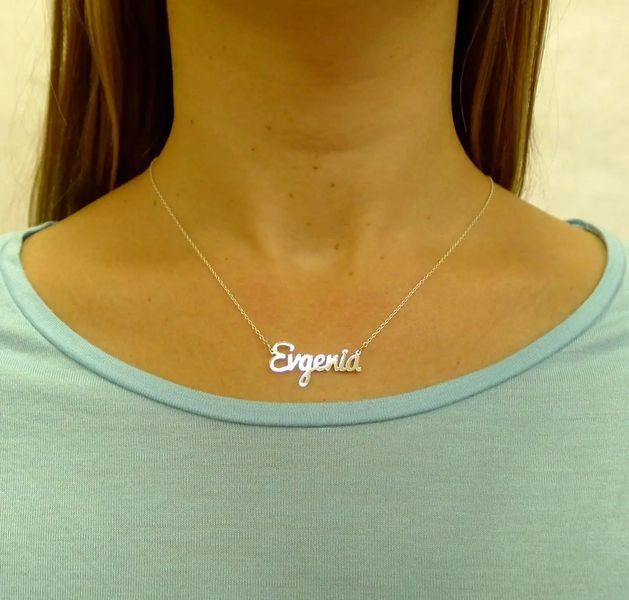 Серебряное колье с именем Evgeniya / цепочка с именем Evgeniya / серебряная подвеска с именем Evgeniya VL-09201 фото