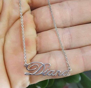 Серебряное колье с именем Diana, серебряная подвеска с именем Diana, серебряное имя Diana VL-4/132кл фото