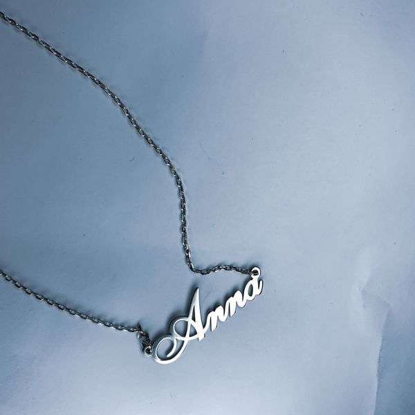 Серебряное колье с именем Anna / цепочка серебряная с именем Anna / серебряная подвеска с именем Anna VL-110 фото