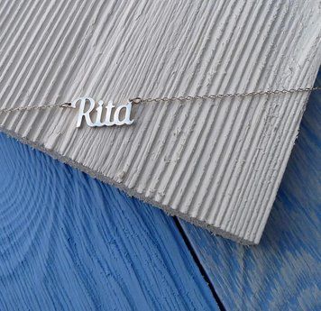 Срібне кольє з ім'ям Rita / ланцюжок з ім'ям Rita / срібна підвіска з ім'ям Rita VL-18012 фото
