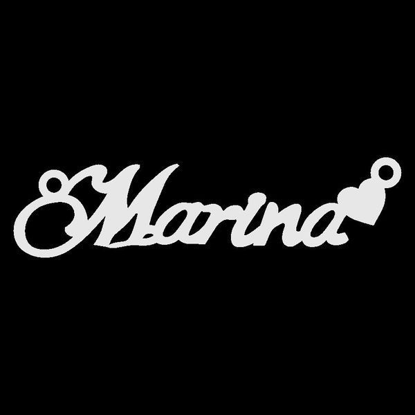 Серебряное колье с именем Marina / цепочка с именем Marina / серебряная подвеска с именем Marina VL-18011 фото
