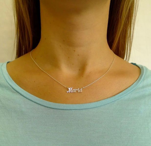Серебряное колье с именем Maria / цепочка с именем Maria / серебряная подвеска с именем Maria VL-18008 фото