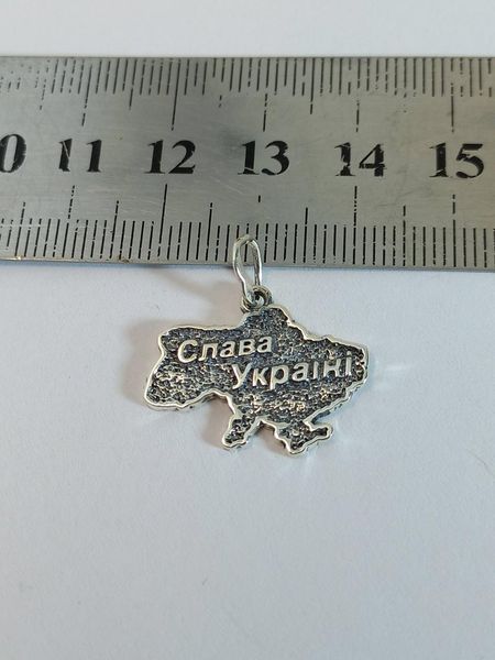 Срібний кулон карта України слава Україні 702-1кул 702-1кул фото