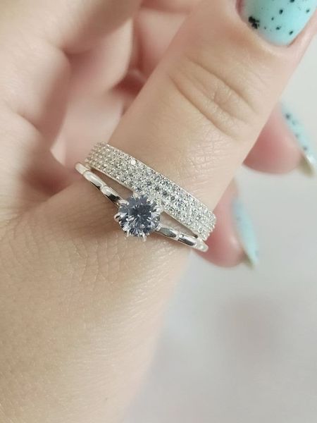 Серебряное кольцо Нежность двойная с Фианитами 171 15.5 мм 171 фото