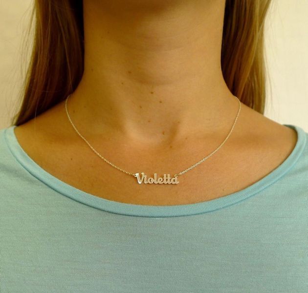 Срібне кольє з ім'ям Violetta / ланцюжок з ім'ям Violetta / срібна підвіска з ім'ям Violetta VL-4/480 фото