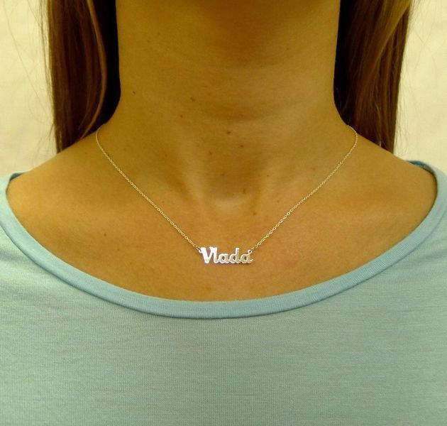 Серебряное колье с именем Vlada / цепочка с именем Vlada / серебряная подвеска с именем Vlada VL-4/485 фото