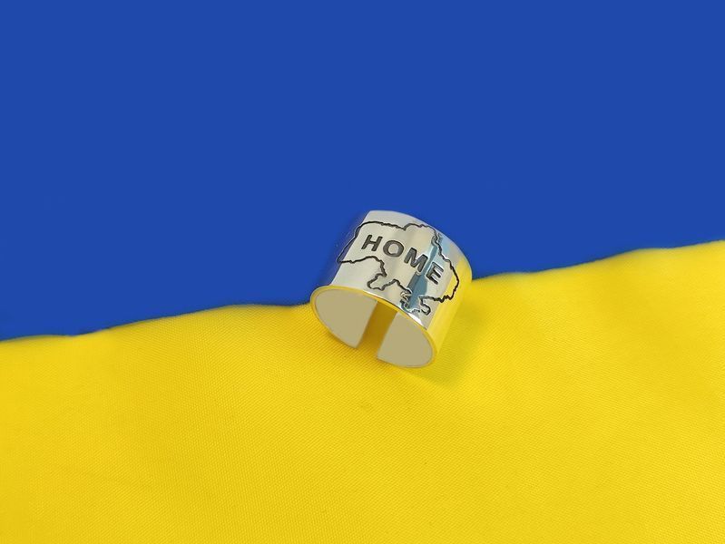 Срібна каблучка Широка Карта України НОМІ 005 005 фото