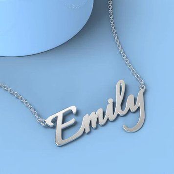Серебряное колье с именем Emily, серебряное имя Емилия на английском VL-142 фото