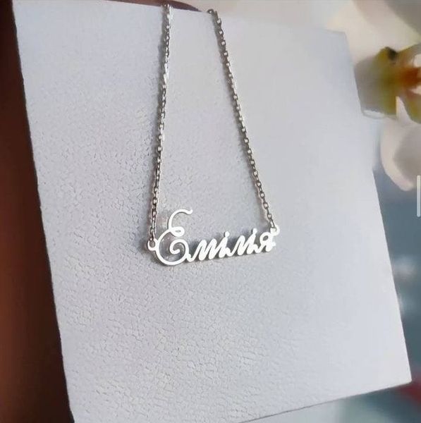 Срібне кольє з ім'ям Emily, срібне ім'я Ємілія англійською VL-142 фото