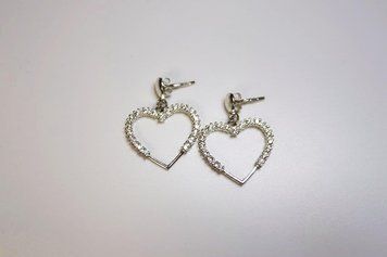 Срібні сережки Серце висюльки 142с 142с фото