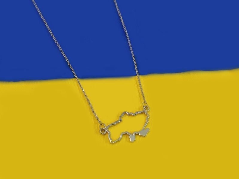 Срібна позолочена карта України 702 702колье фото