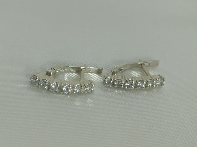 Серебряные серьги Жозель с Фианитами 156с 156с фото