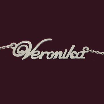 Срібне кольє з ім'ям Veronika VL-4/474 фото