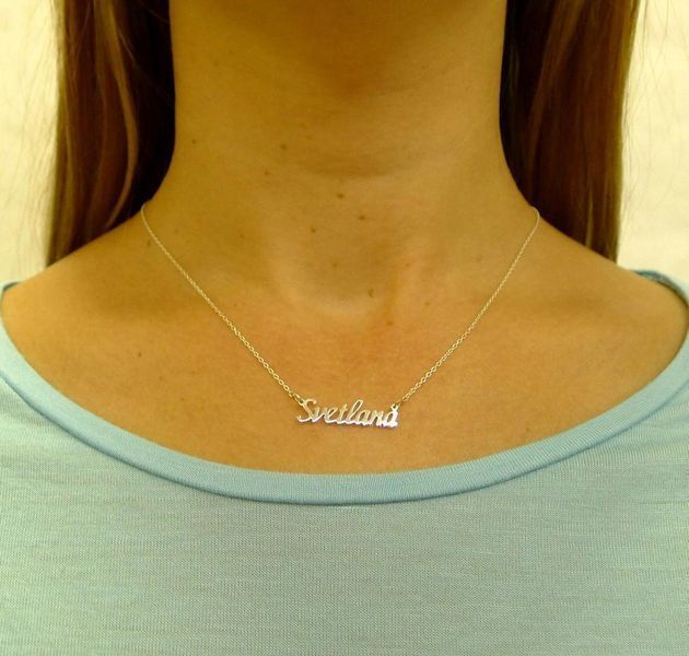 Серебряное колье с именем Svetlana / цепочка с именем Svetlana / серебряная подвеска с именем Svetlana VL-4/443 фото